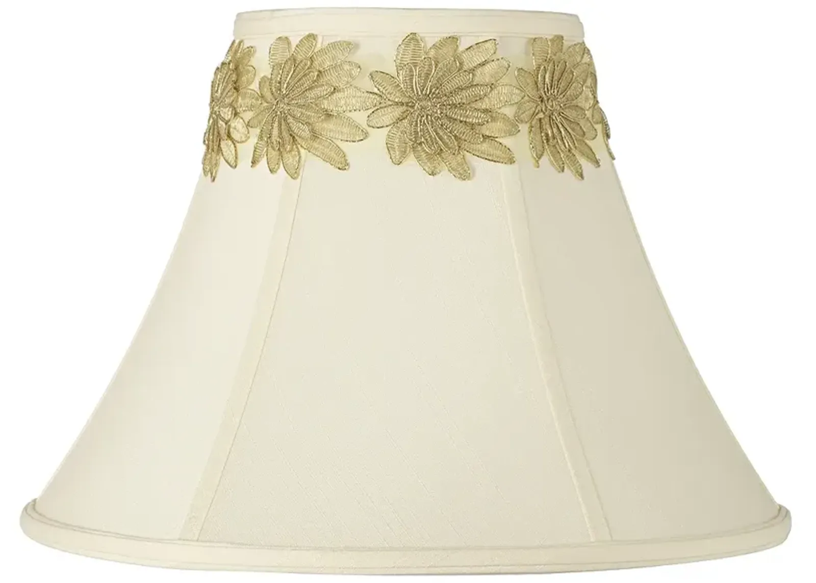 Creme Shade with Gold Flower Trim 7x16x12 (Spider)