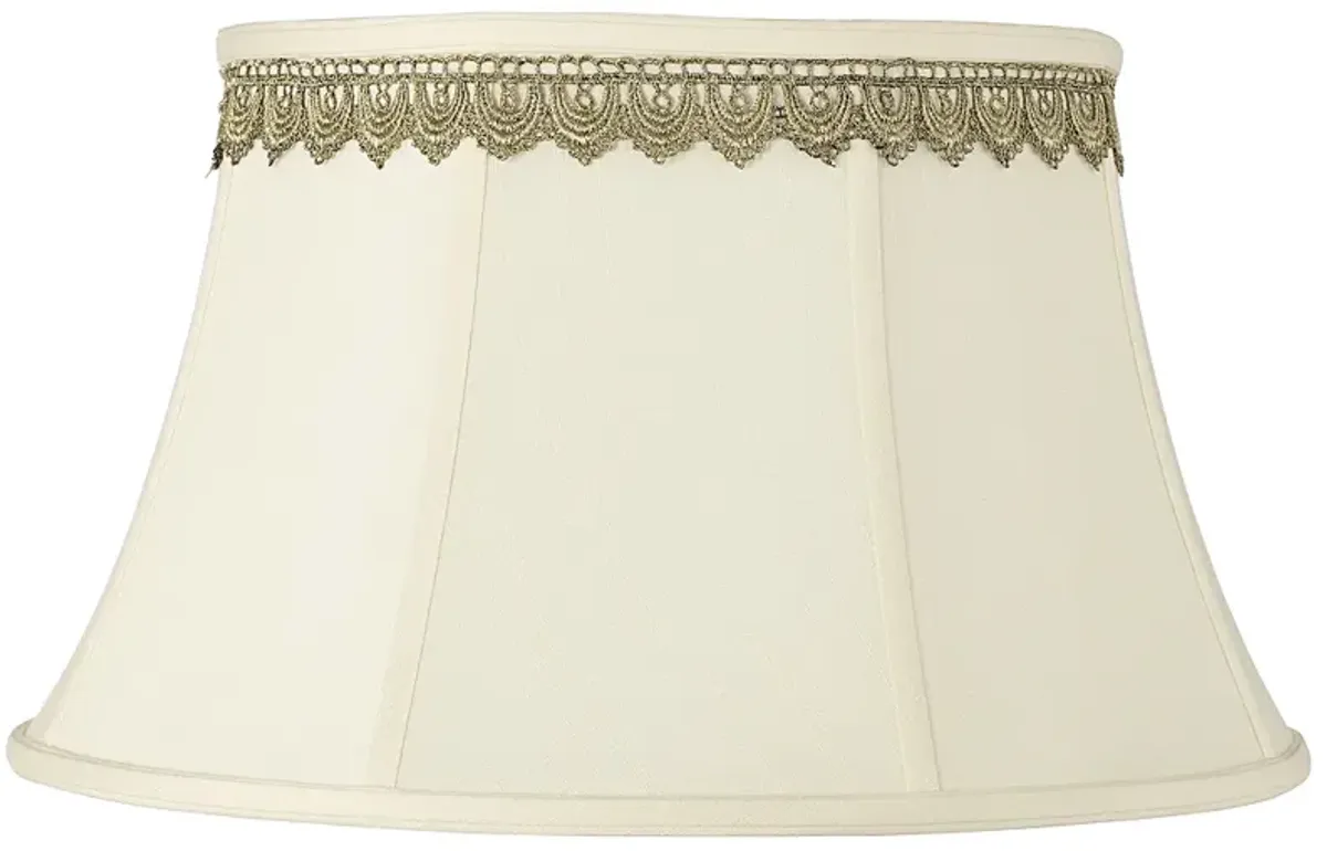 Creme Shade with Gold Lace Trim 13x19x11 (Spider)