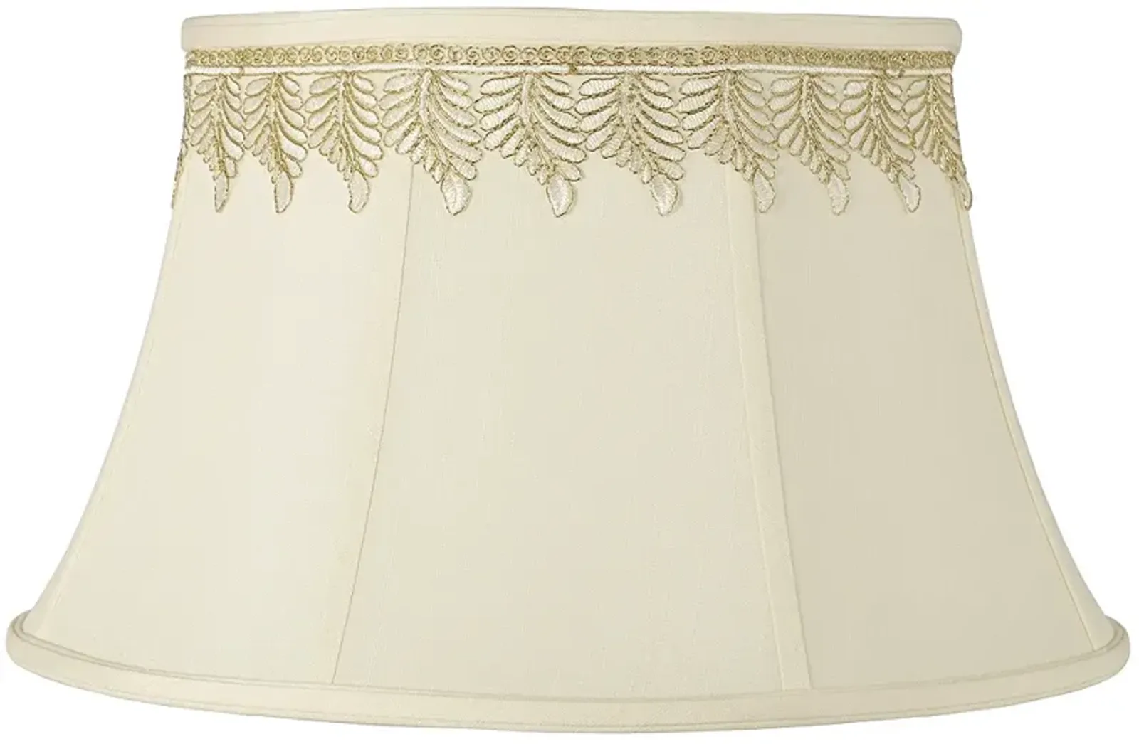 Creme Shade with Embroidered Leaf Trim 13x19x11 (Spider)