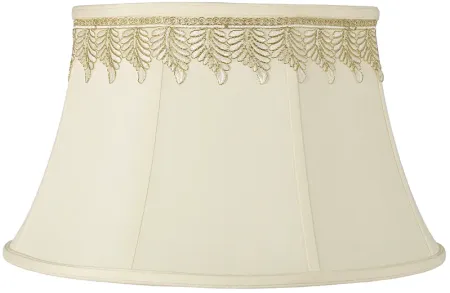 Creme Shade with Embroidered Leaf Trim 13x19x11 (Spider)