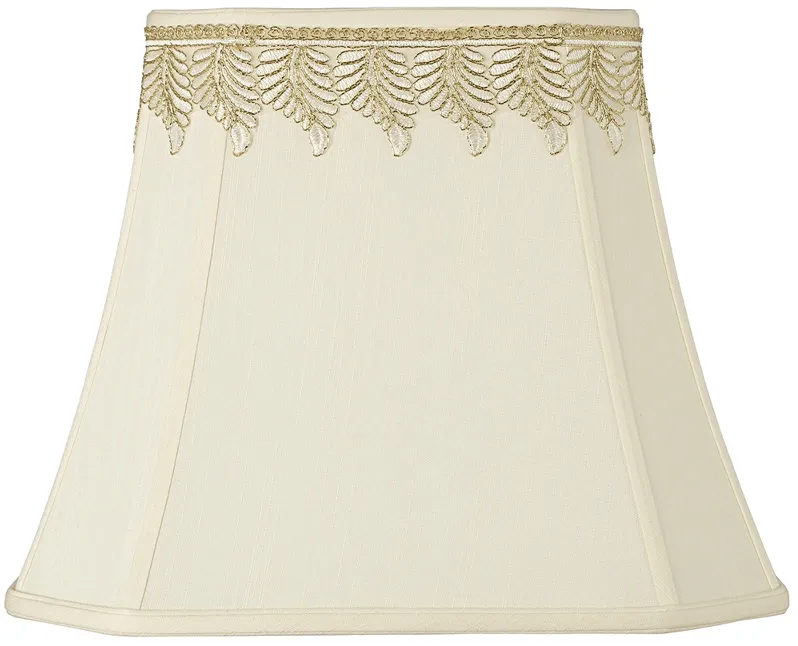 Rectangle Shade with Embroidered Leaf Trim 10x16x13 (Spider)