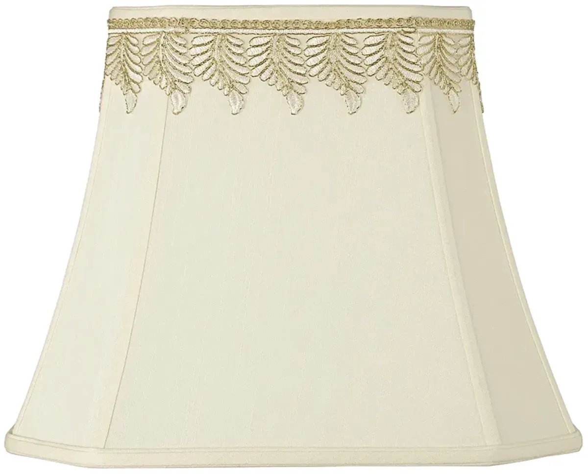 Springcrest Rectangle Shade with Embroidered Leaf Trim 10x16x13 (Spider)