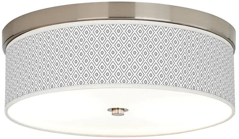 Giclee Gallery 14" Wide Diamonds Shade LED Drum Ceiling Light