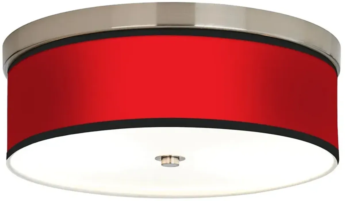 Giclee Gallery 14" Wide All Red Giclee Shade LED Drum Ceiling Light