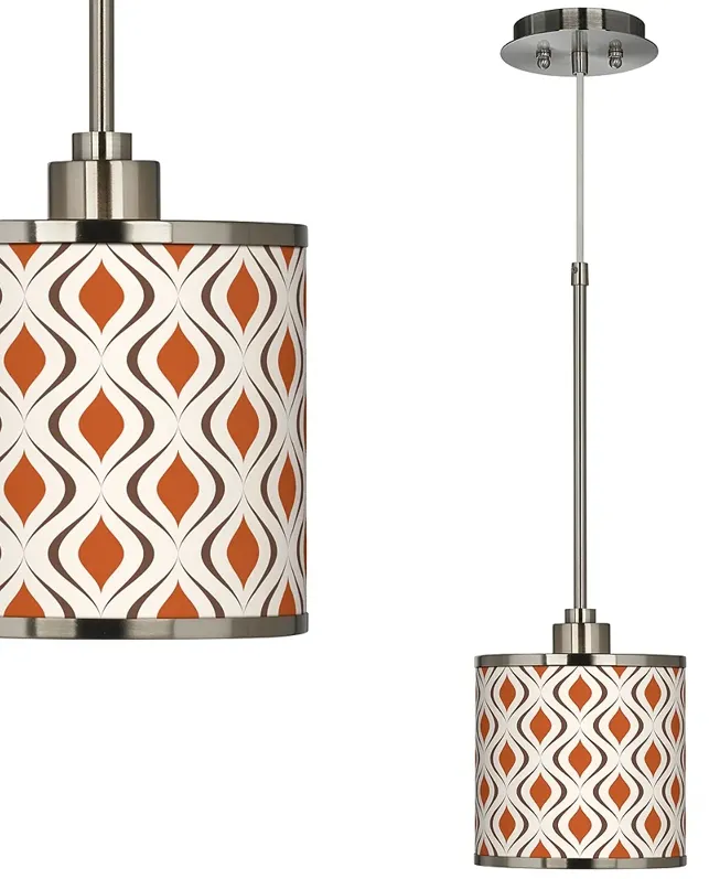 Giclee Glow Retro Lattice Shade 7" Wide Mini Pendant Light