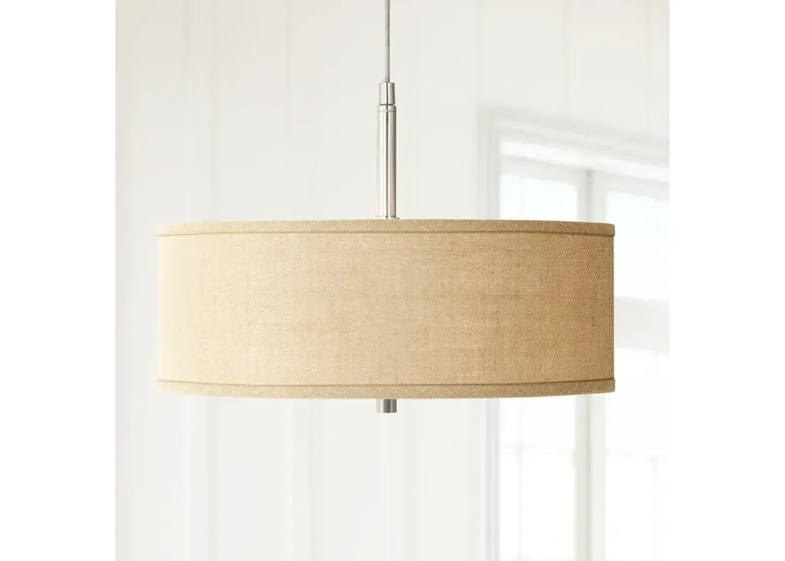 Possini Euro 16" Wide Modern Woven Burlap Pendant Chandelier