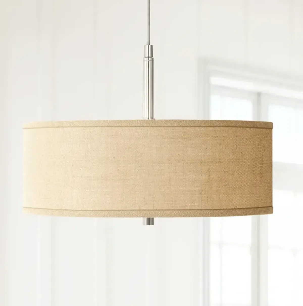 Possini Euro 16" Wide Modern Woven Burlap Pendant Chandelier