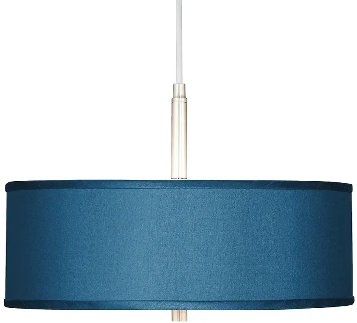 Possini Euro 16" Wide Nickel and Textured Blue Pendant Light