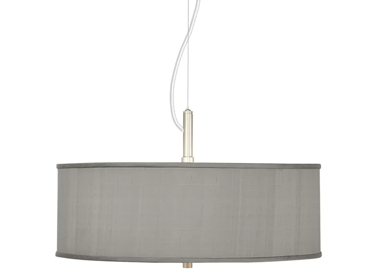 Possini Euro 20" Wide Gray Faux Silk Modern Pendant Chandelier