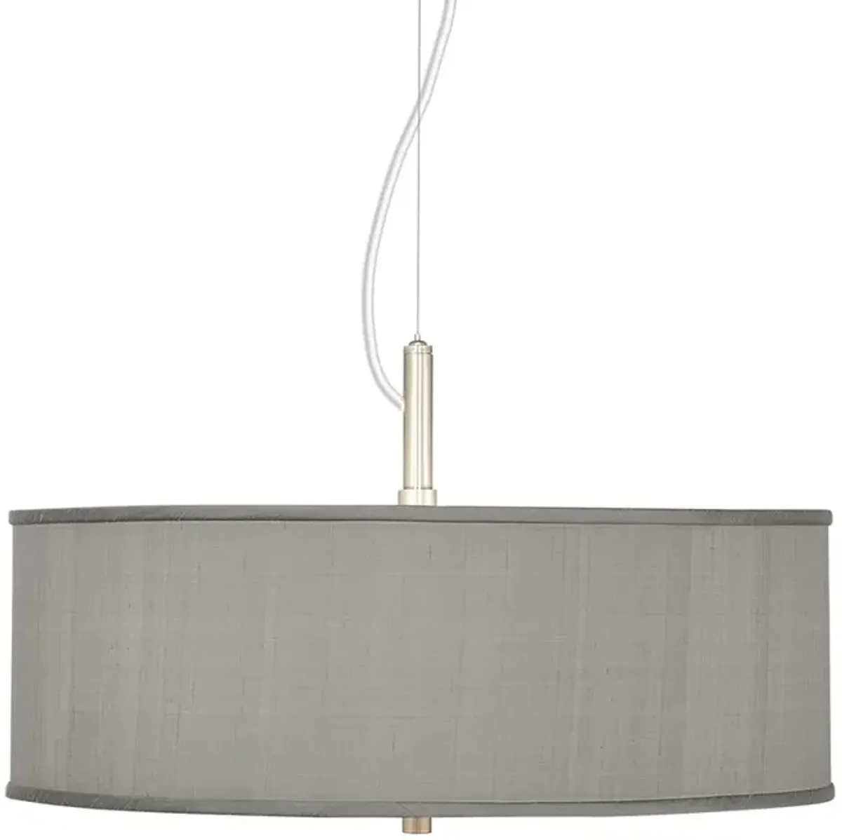 Possini Euro 20" Wide Gray Faux Silk Modern Pendant Chandelier