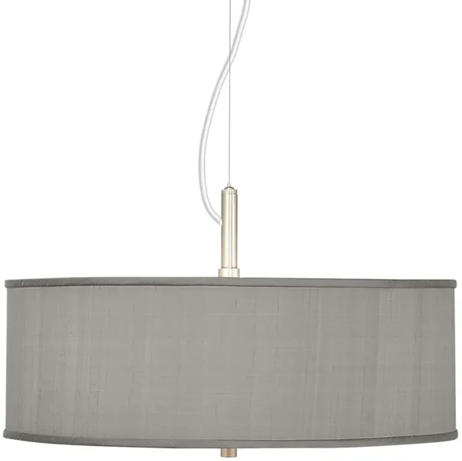 Possini Euro 20" Wide Gray Faux Silk Modern Pendant Chandelier