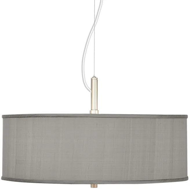 Possini Euro 20" Wide Gray Faux Silk Modern Pendant Chandelier