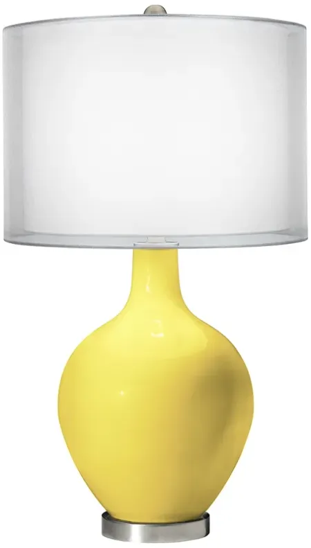 Lemon Twist Double Sheer Silver Shade Ovo Table Lamp