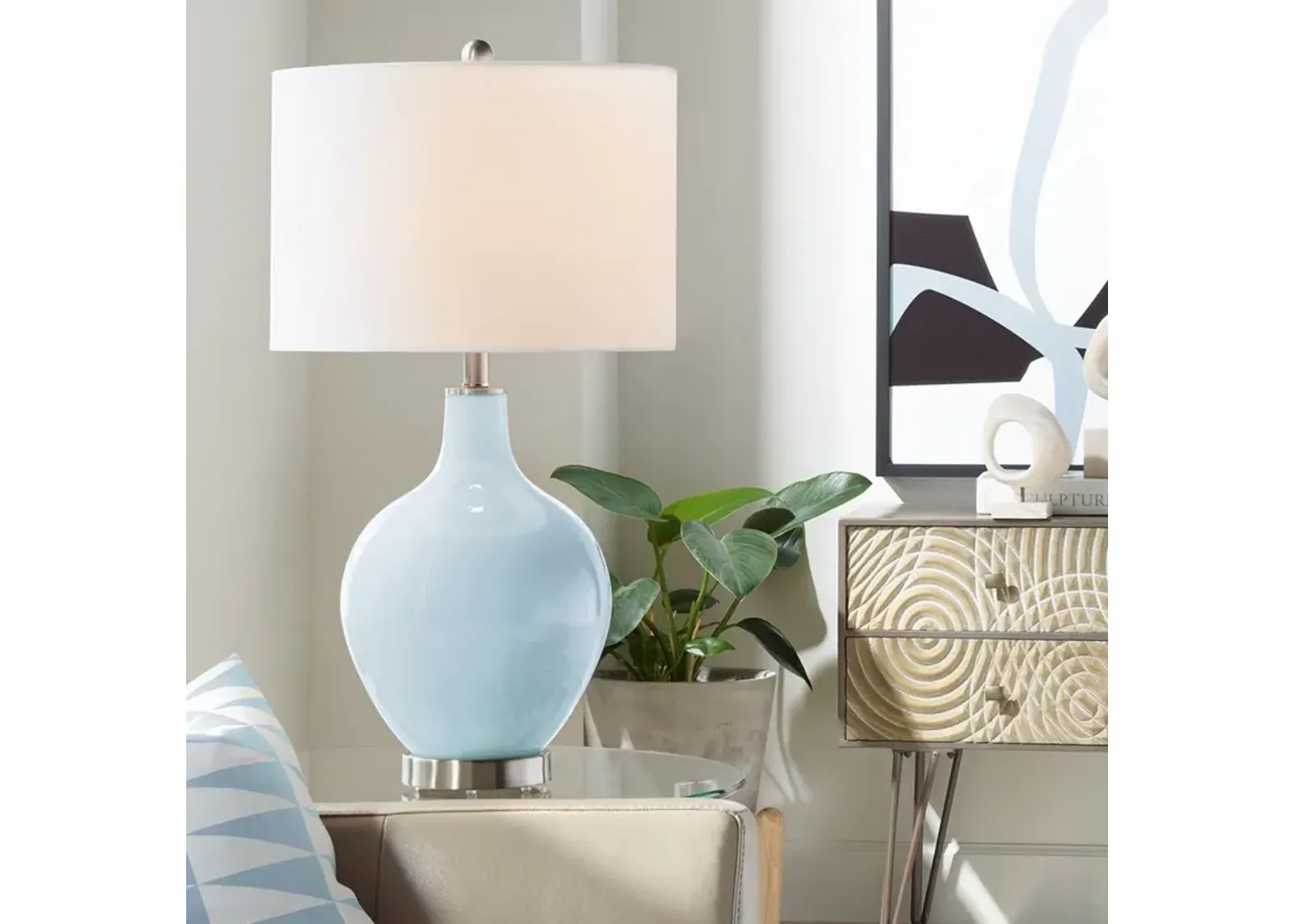 Color Plus Ovo 28 1/2" High Vast Sky Blue Table Lamp