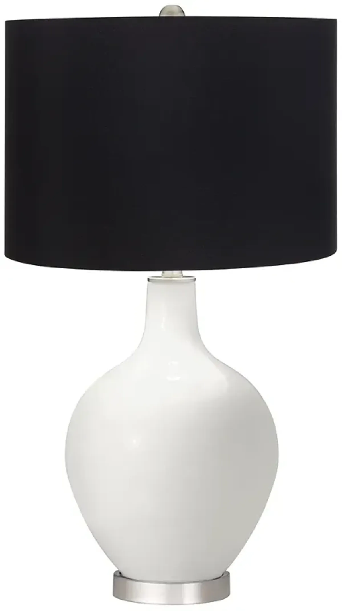 Color Plus Ovo 28 1/2" Black Shade Winter White Table Lamp