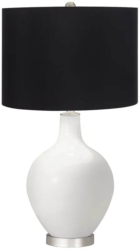Winter White Black Shade Ovo Table Lamp