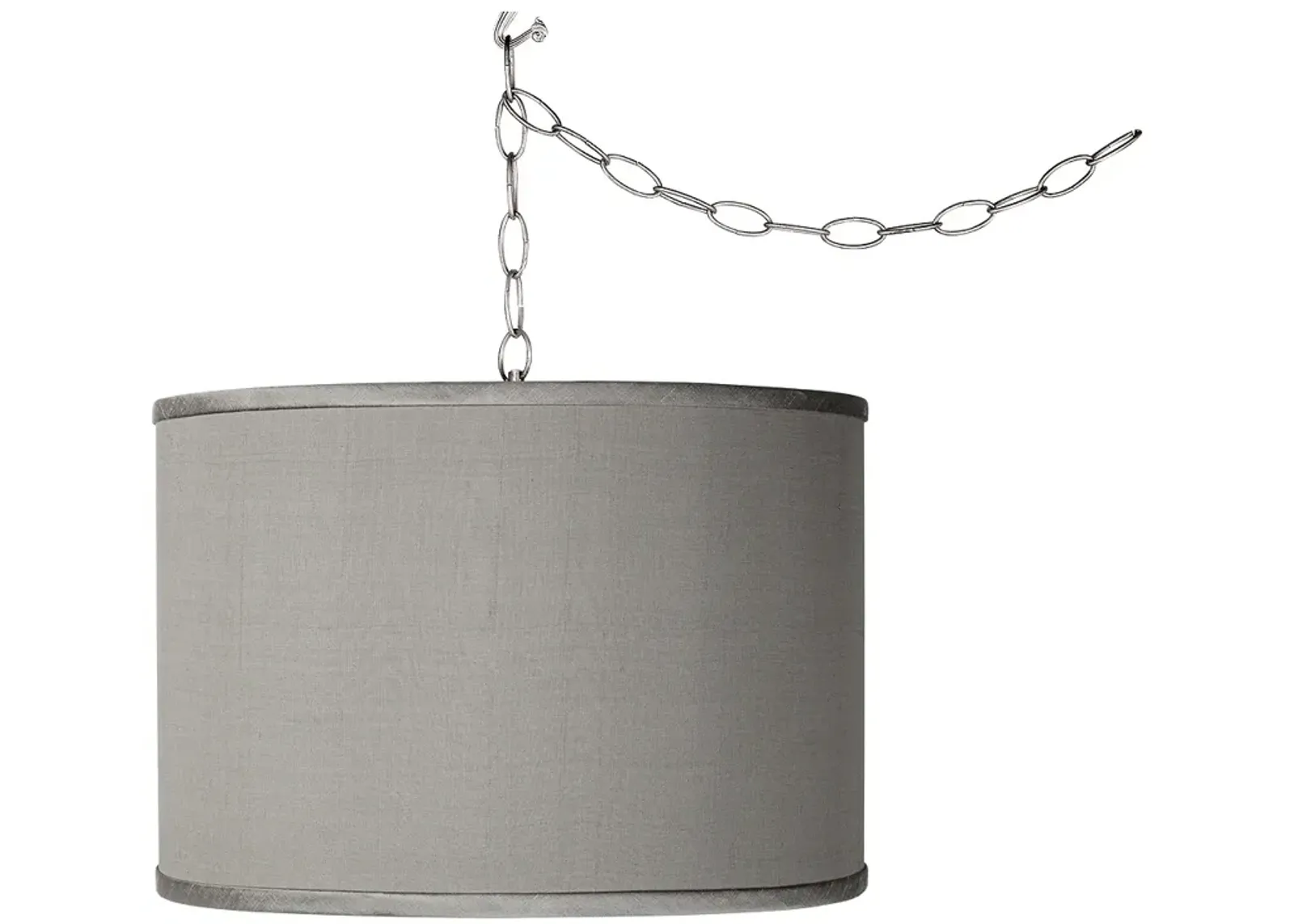 Swag Style 13 1/2" Wide Gray Faux Silk Shade Plug-In Chandelier