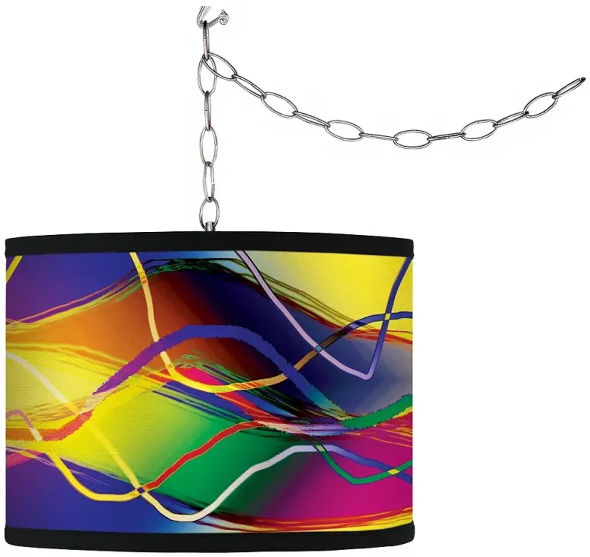 Colors in Motion (Light) Giclee Glow Plug-In Swag Pendant