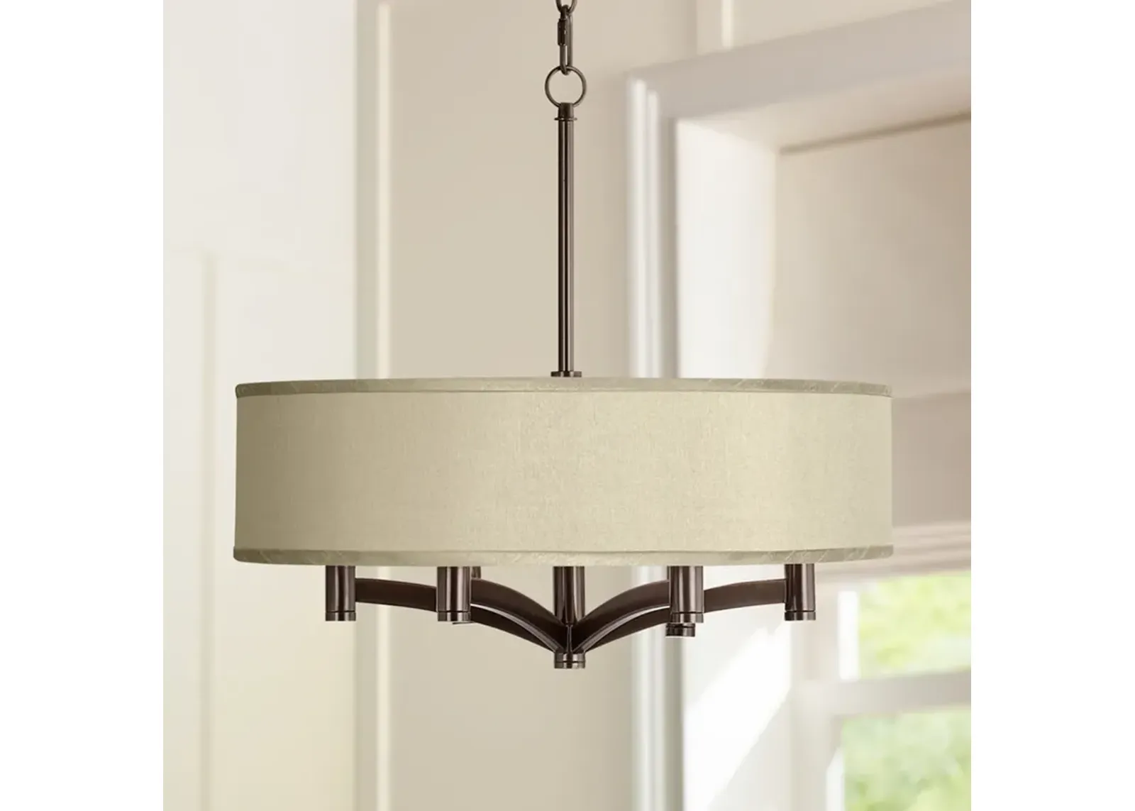 Possini Euro Sesame 20" Wide 6-Light Bronze Pendant Chandelier