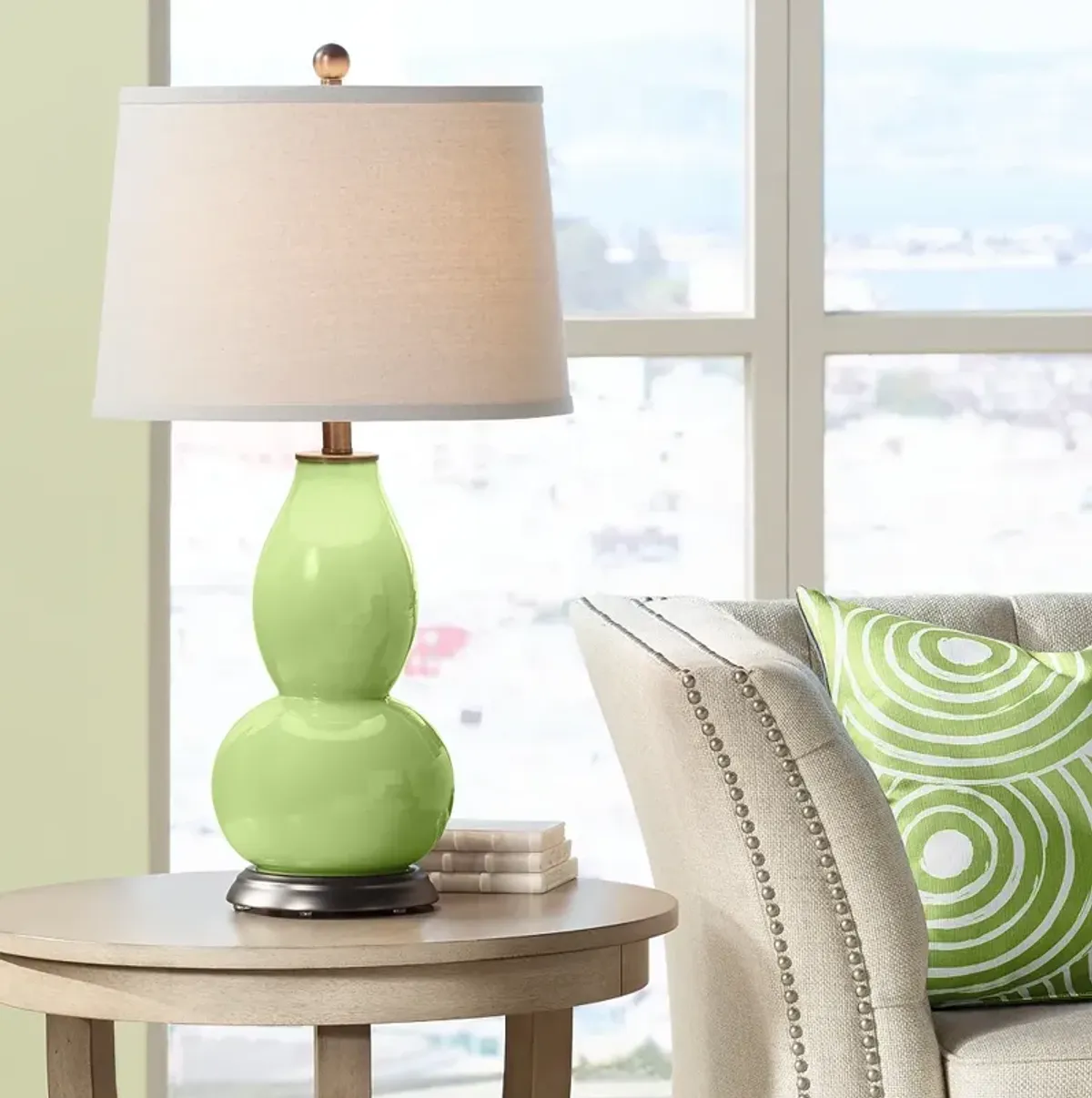 Color Plus Double Gourd 28 3/4" Lime Rickey Green Table Lamp