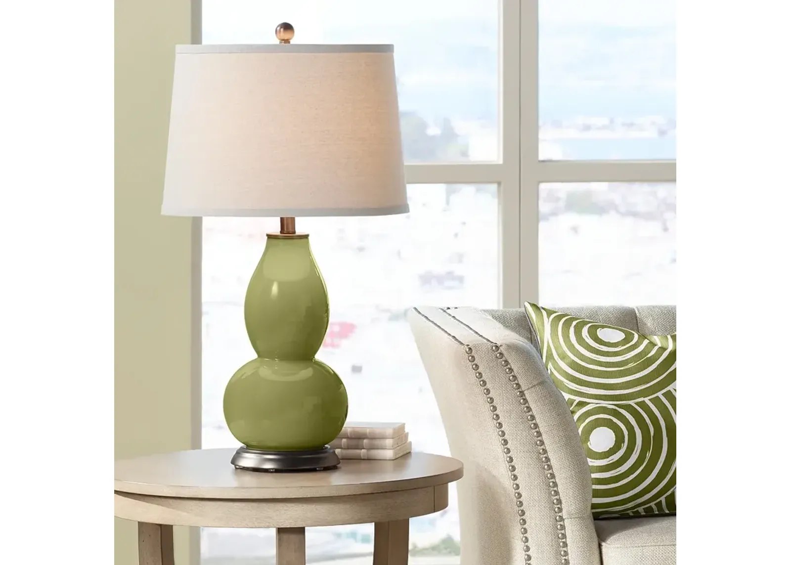 Color Plus Double Gourd Modern Rural Green Table Lamp