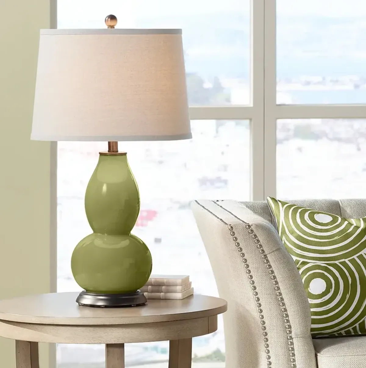 Color Plus Double Gourd Modern Rural Green Table Lamp