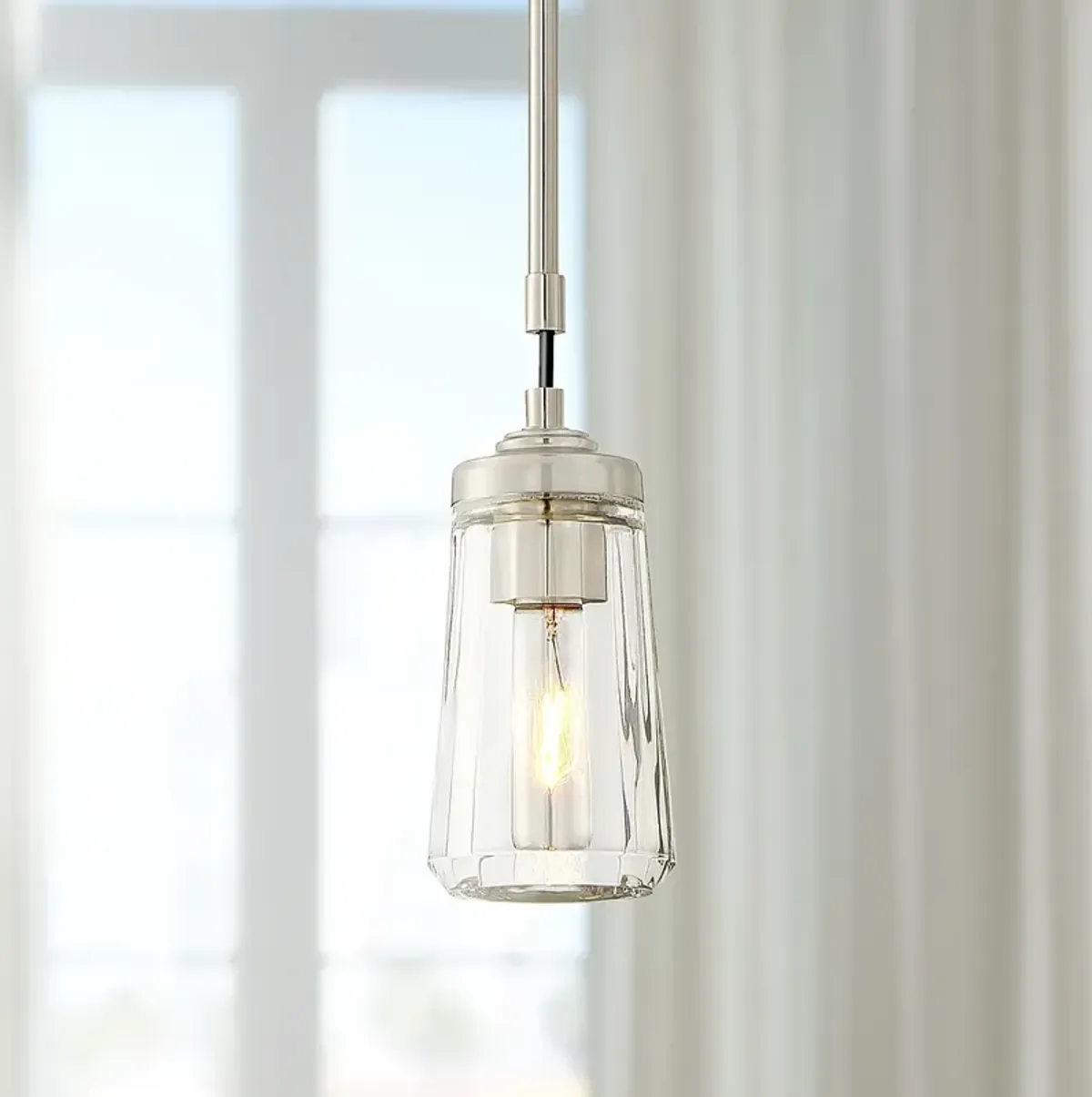 Poleis 3 3/4" Wide Brushed Nickel Mini Pendant Light