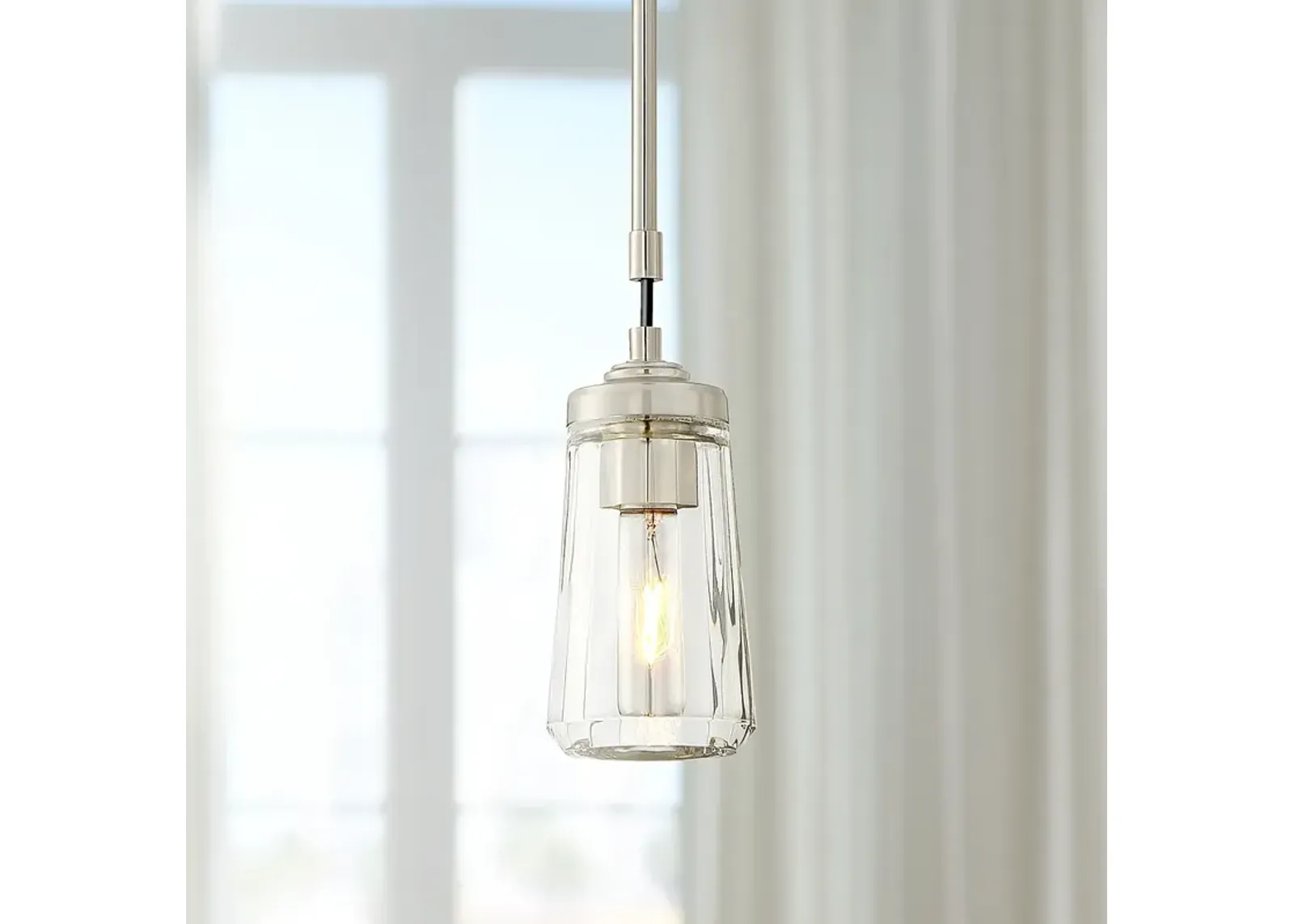 Poleis 3 3/4" Wide Brushed Nickel Mini Pendant Light