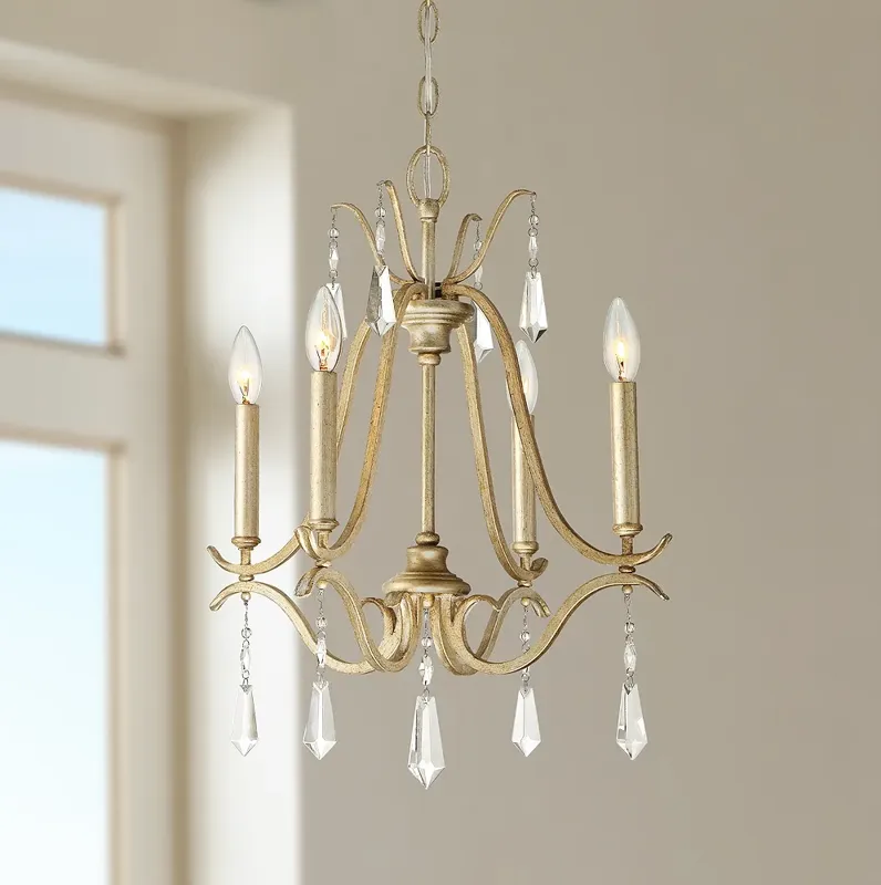 Minka Lavery Laurel Estate 18" Wide Brio Gold 4-Light Mini Chandelier