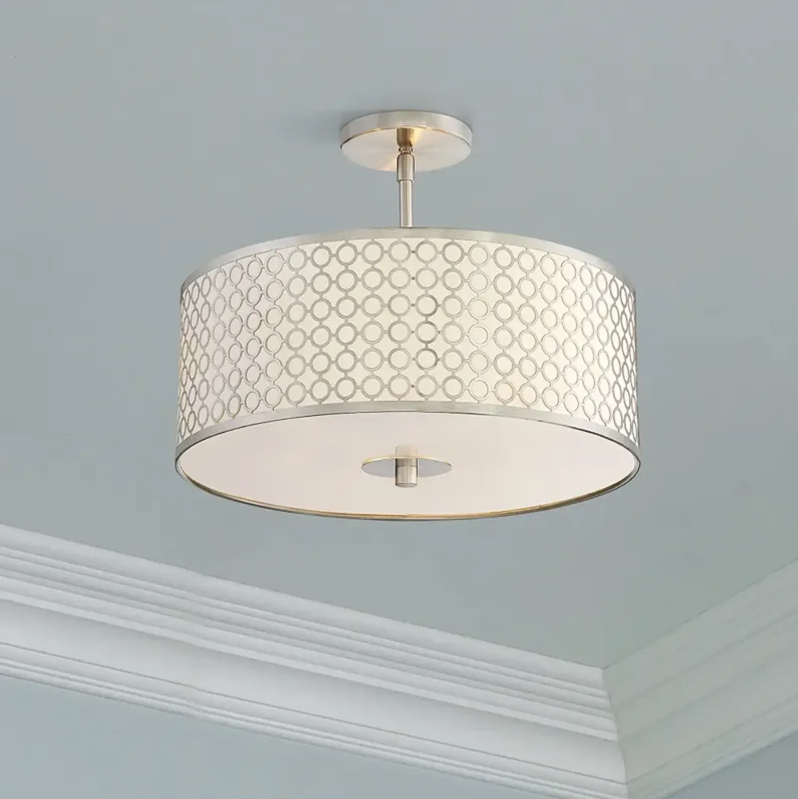 George Kovacs Dots 3-Light 16" Wide Nickel Ceiling Light