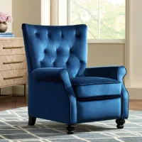 Bryce Blue Tufted Push Back Recliner Chair