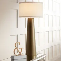 Possini Euro Design Column 36" High Dark Gold Tall Glass Table Lamp