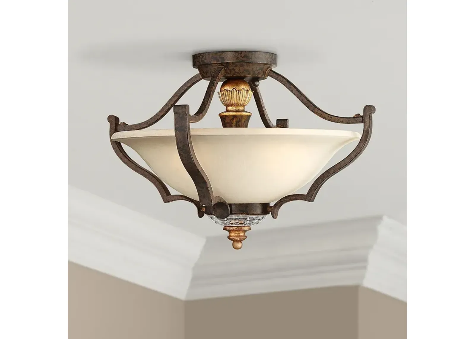 Metropolitan Chateau Nobles 17" Wide Bronze Ceiling Light