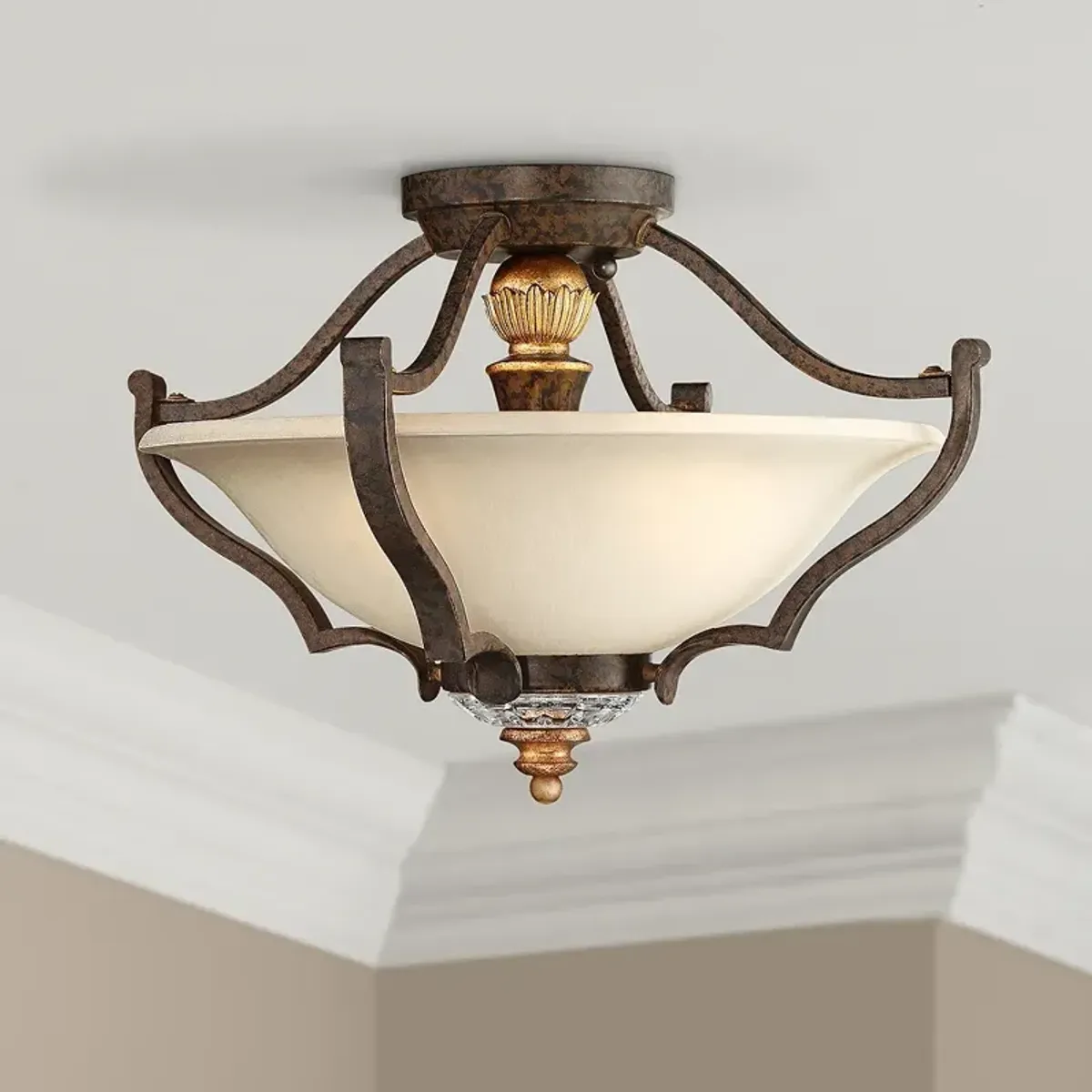 Metropolitan Chateau Nobles 17" Wide Bronze Ceiling Light