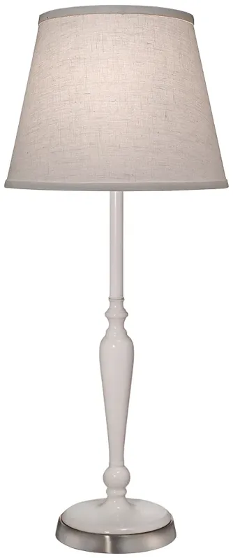 Stiffel 28" High Glossy White Metal Buffet Table Lamp