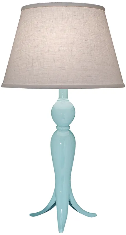 Stiffel Glossy Light Blue Metal Table Lamp