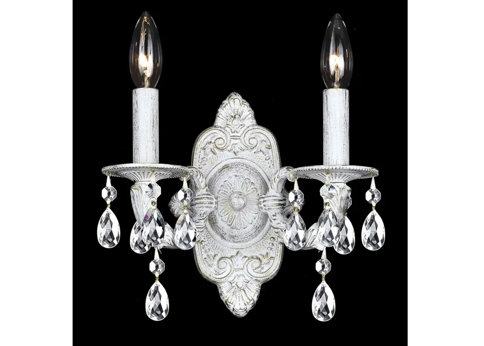 Sutton Collection Antique White Two Light Wall Sconce