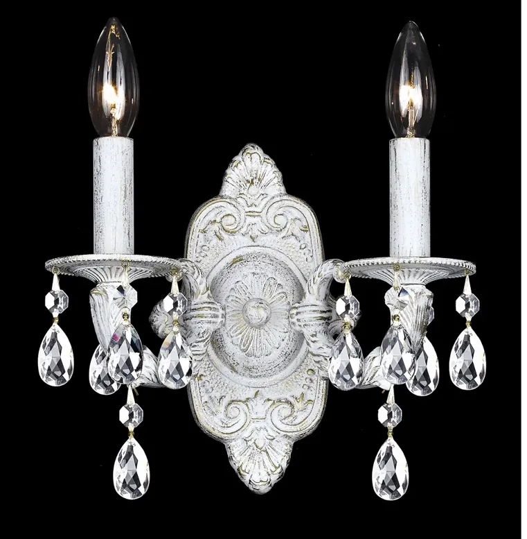 Sutton Collection Antique White Two Light Wall Sconce