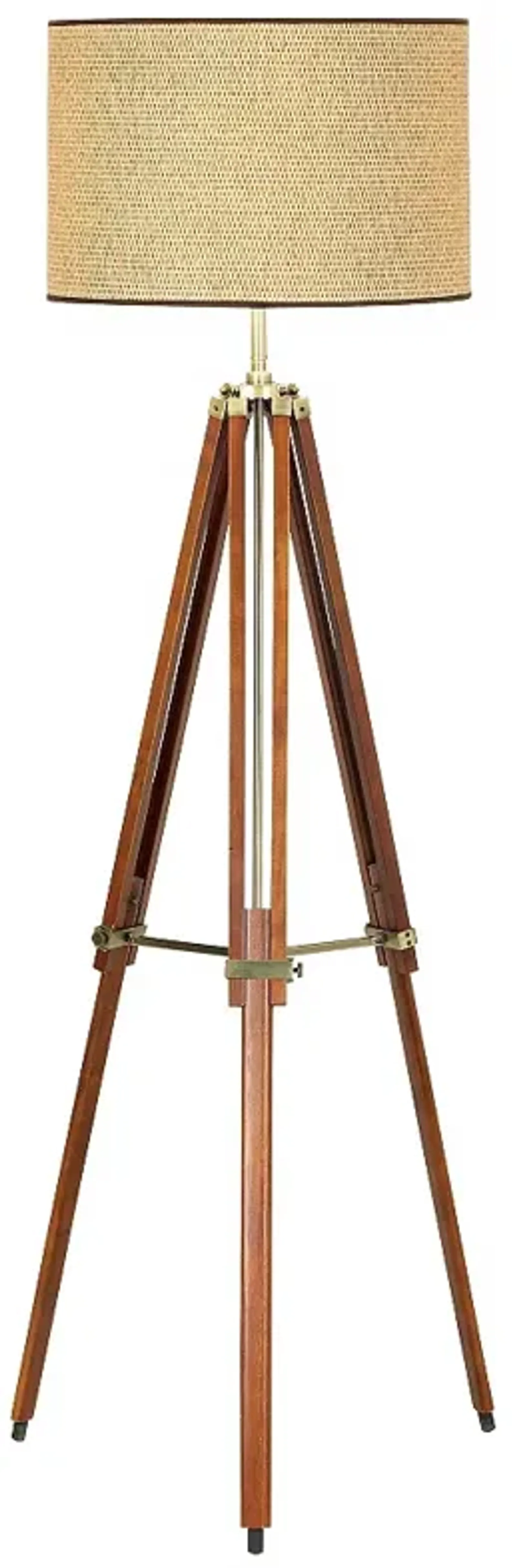 Pacific Coast Lighting 57" High Modern Walnut Wood Tripod Floor Lamp