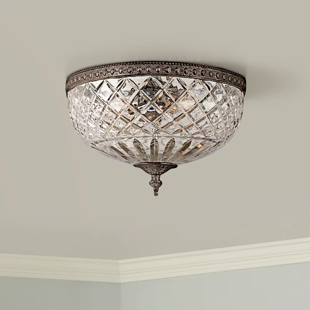 Crystorama Majestic English Bronze 12" Wide Ceiling Light