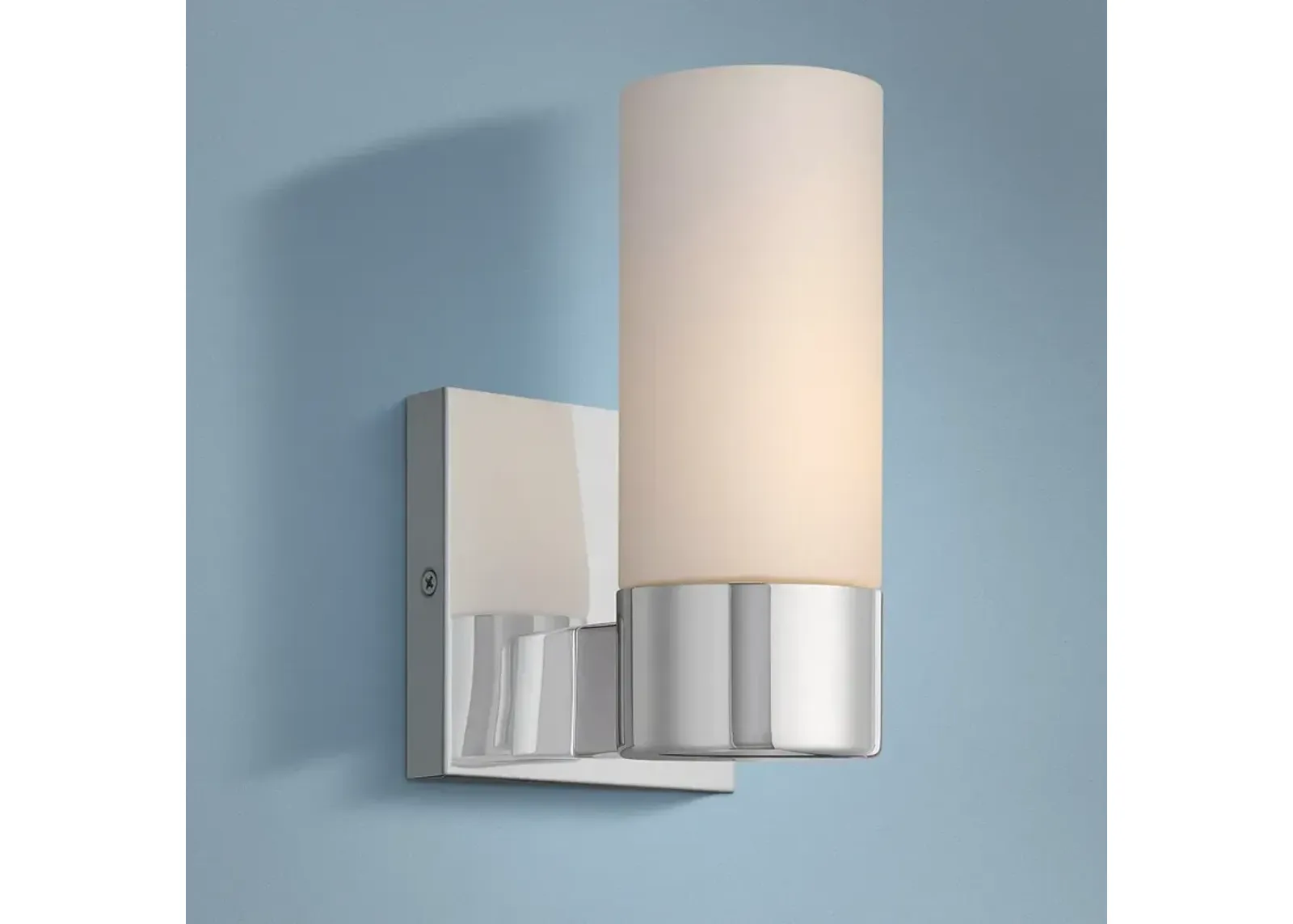 Opal Glass 7 3/4" High Chrome Wall Sconce