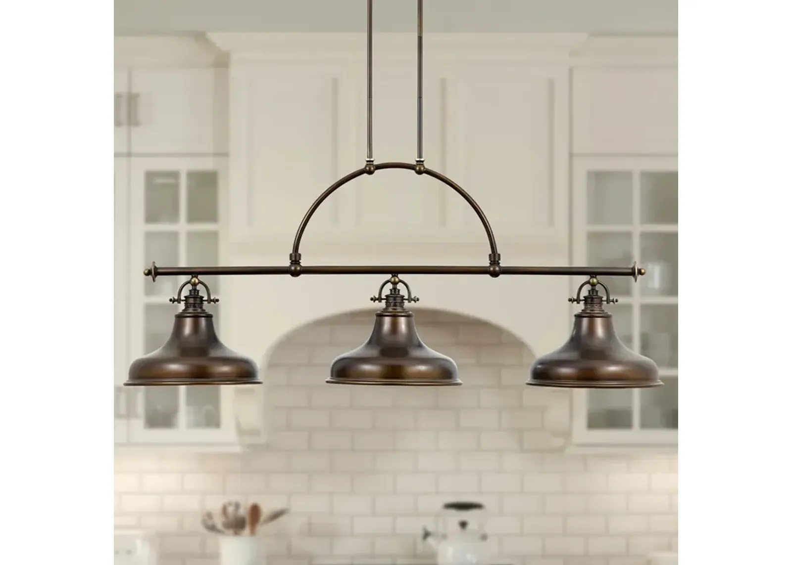 Quoizel Emery 53 1/2" Wide Bronze Kitchen Island Light Chandelier