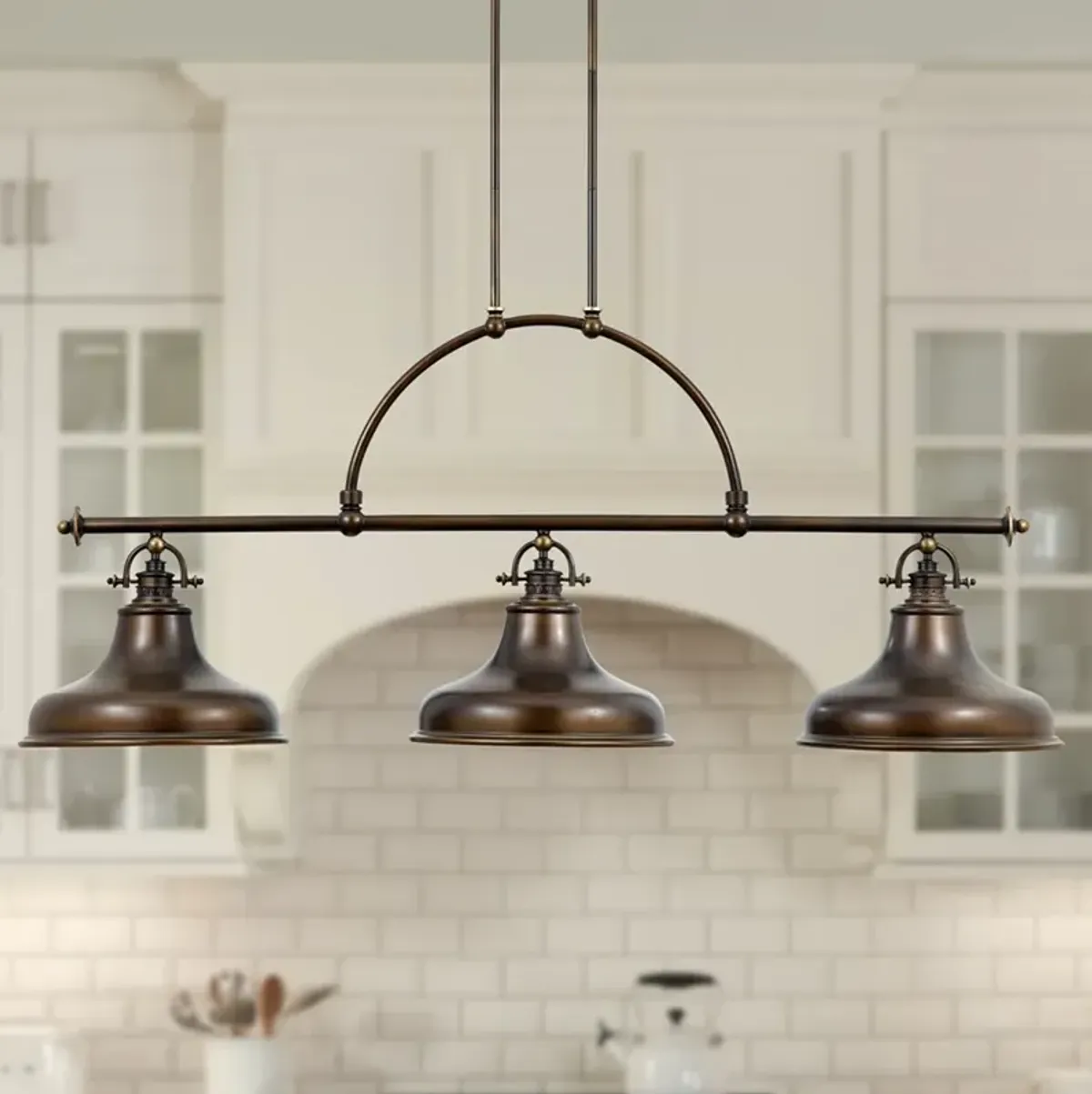 Quoizel Emery 53 1/2" Wide Bronze Kitchen Island Light Chandelier