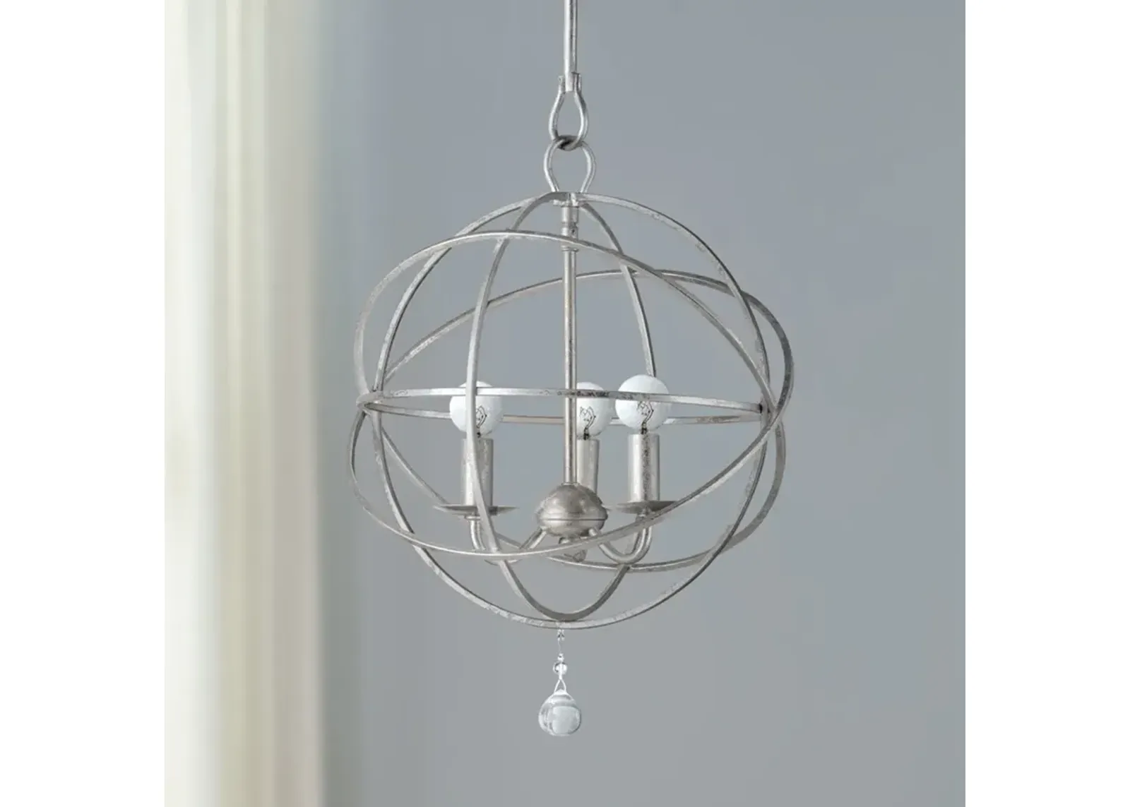 Crystorama Solaris 12" Wide 3-Light Modern Orb Pendant Light