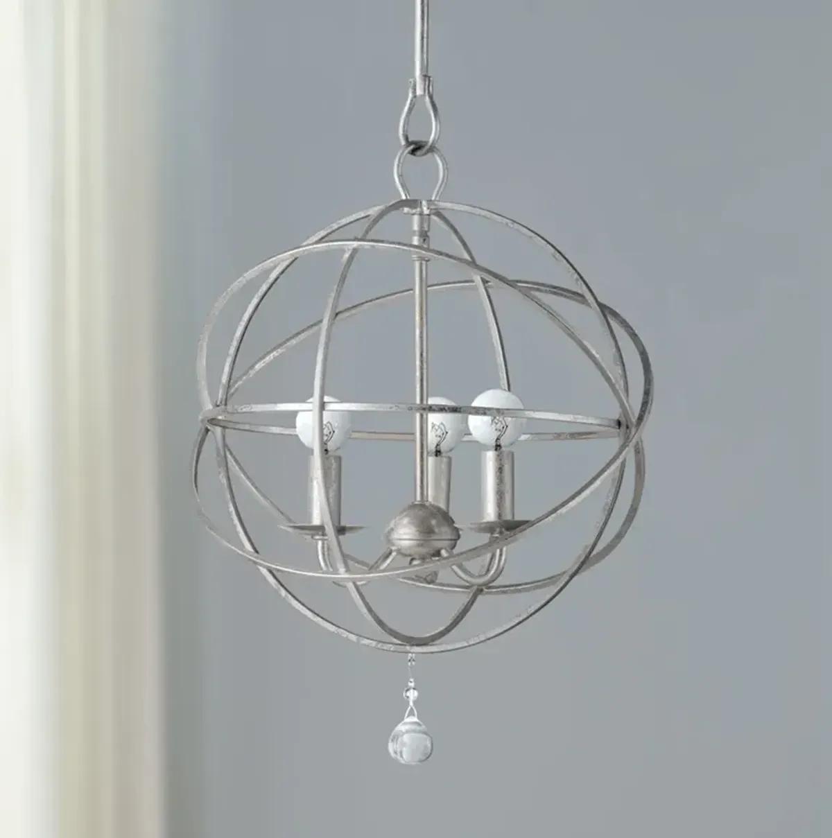 Crystorama Solaris 12" Wide 3-Light Modern Orb Pendant Light