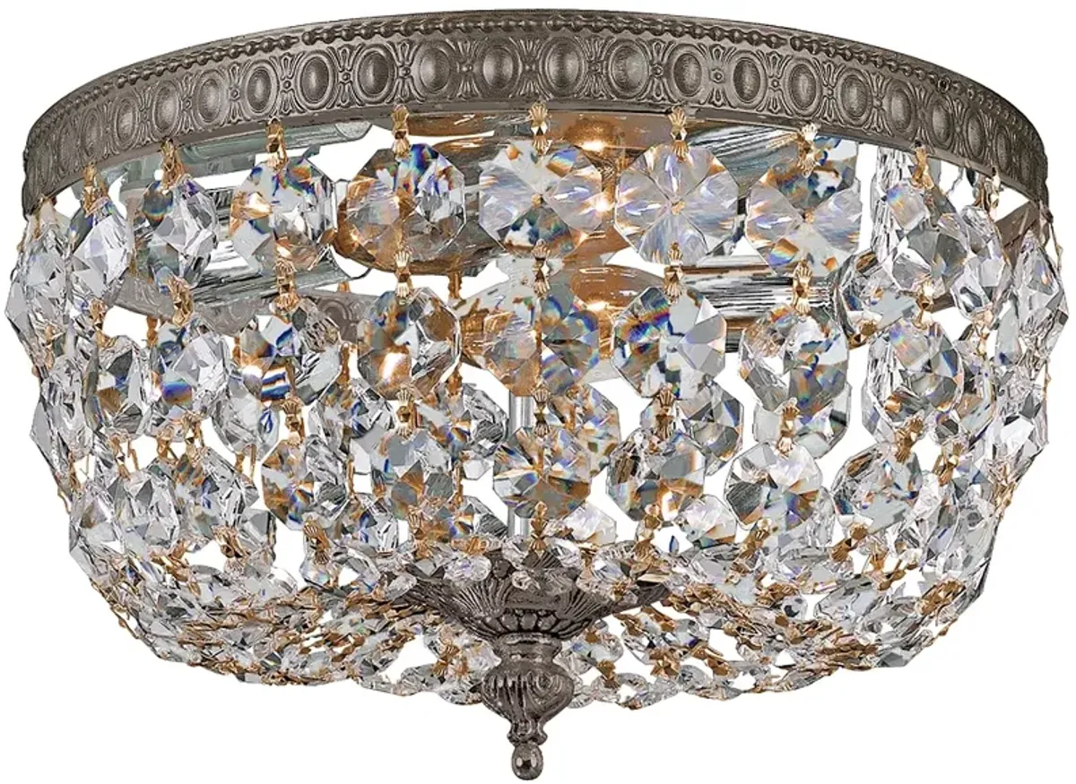 Crystorama Basket Crystal 10" Wide Bronze Ceiling Light