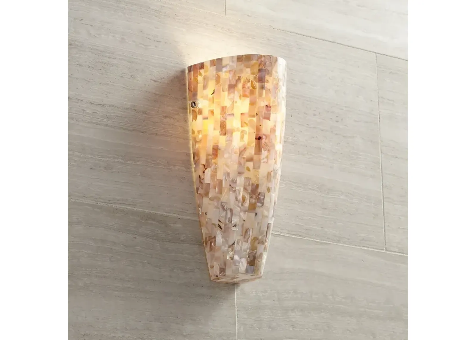 Possini Euro Isola 11 3/4" High Mother of Pearl Mosaic Wall Sconce