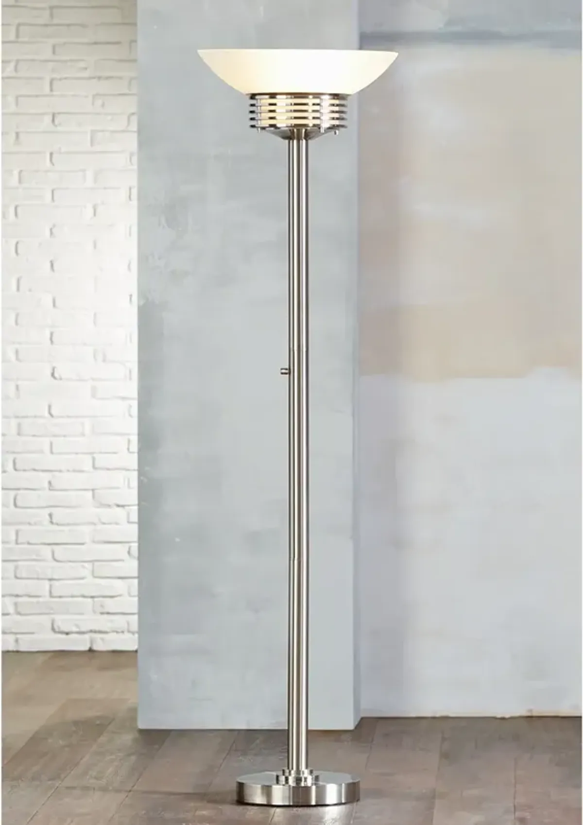 Possini Euro Deco Light Blaster 72 1/2" Nickel 4-Light Torchiere Lam