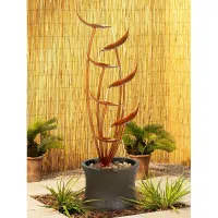 Tiered Copper Leaves Indoor Outdoor 41" High Fountain