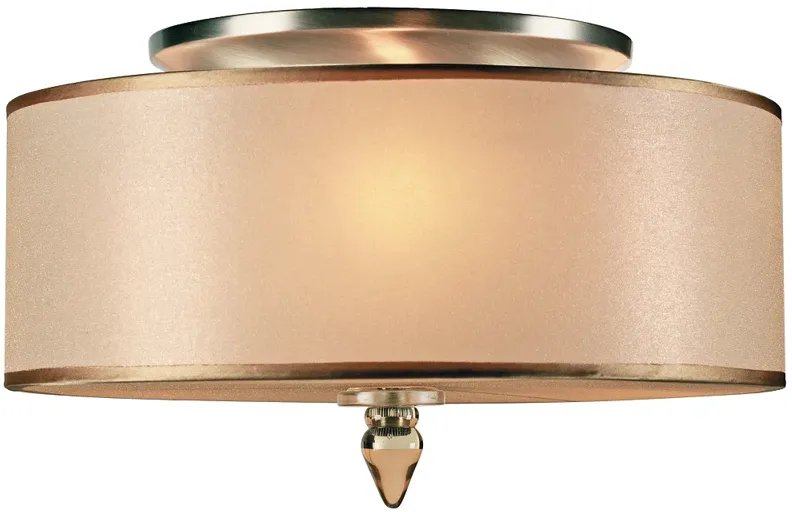 Crystorama Luxo 14" Wide Antique Brass Drum Ceiling Light